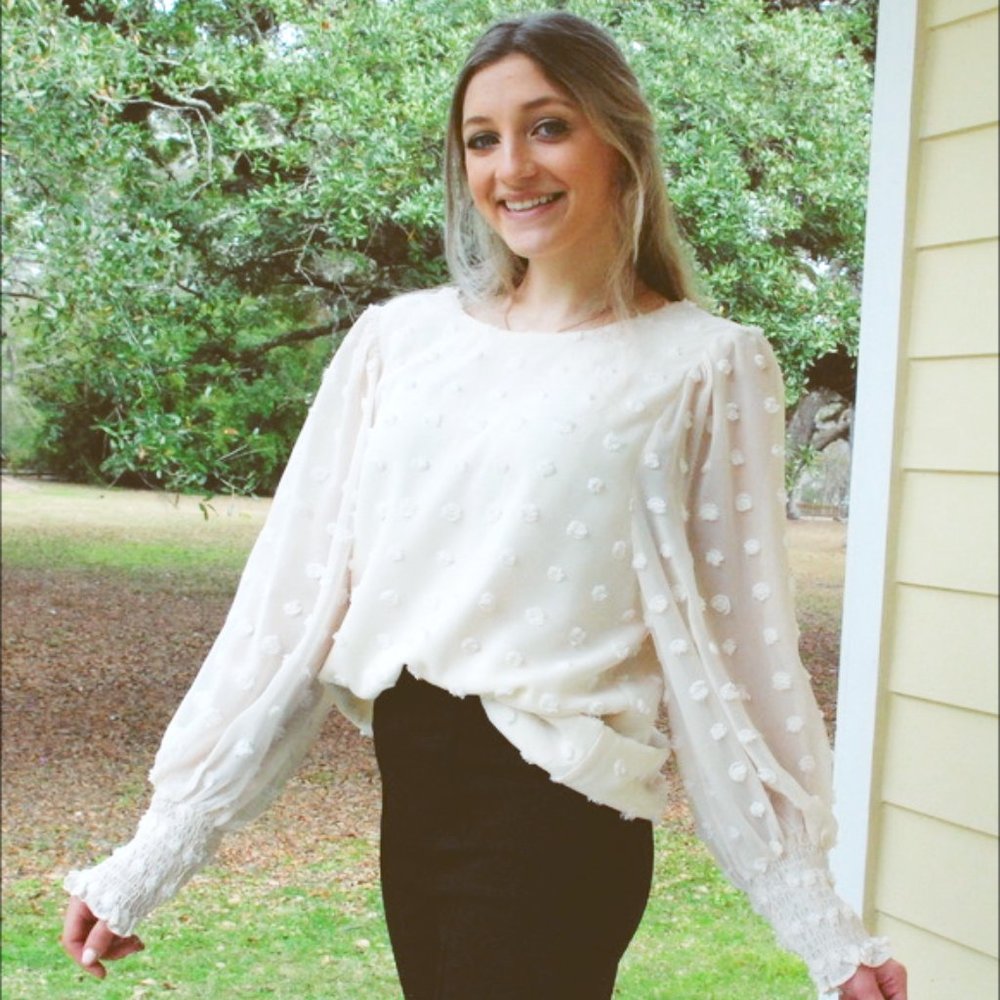Polka Dot Chiffon Top
